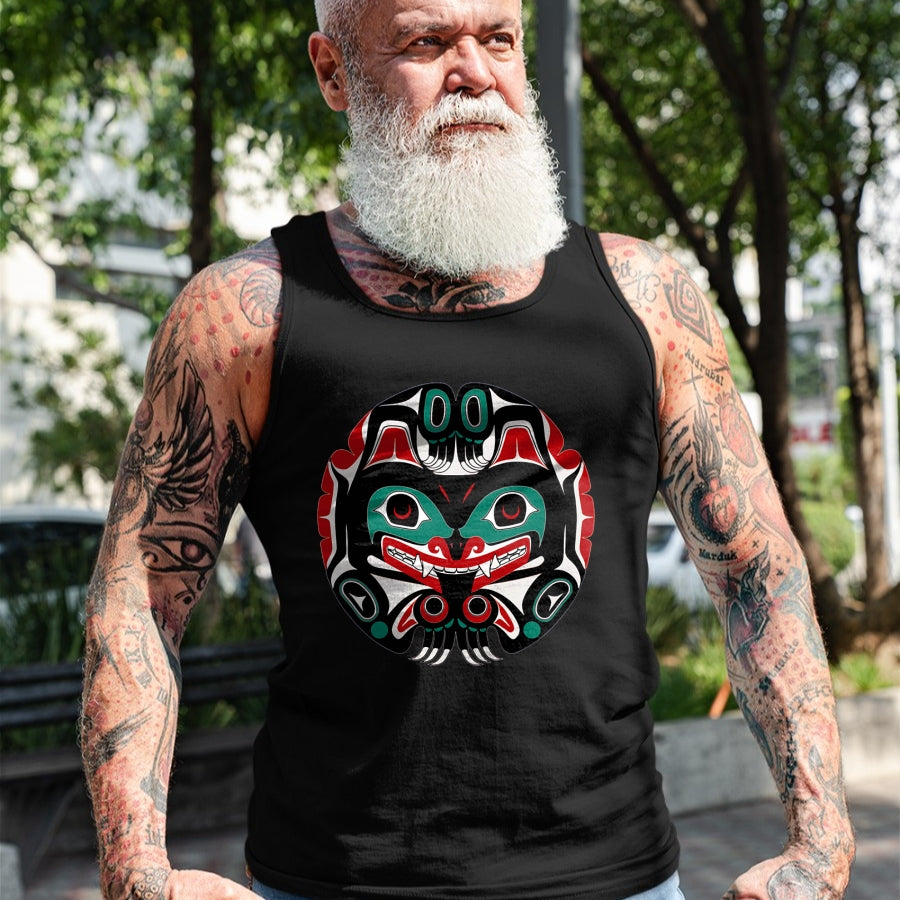 Native American T-Shirts, Vintage Native American Unisex T-Shirt/Hoodie/Sweatshirt HLT00 - Alaska Native American Art Tlingit Eagle Tribal Bear Clan T-Shirt (1)