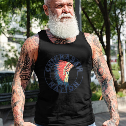 Native American T-Shirts, Vintage Native American Unisex T-Shirt/Hoodie/Sweatshirt HLT00 - American Flag - Chickasaw Nation Headdress Native American Chickasaw Tribe T-Shirt