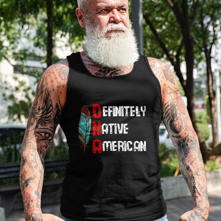Native American T-Shirts, Vintage Native American Unisex T-Shirt/Hoodie/Sweatshirt HLT00 - American Flag - Definitely Native American Day Funny Graphic T-Shirt