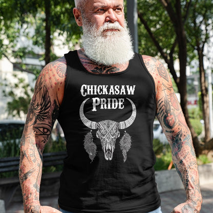 Native American T-Shirts, Vintage Native American Unisex T-Shirt/Hoodie/Sweatshirt HLT00 - American Flag - Chickasaw Pride Tribe Native American Indian Buffalo T-Shirt (1)