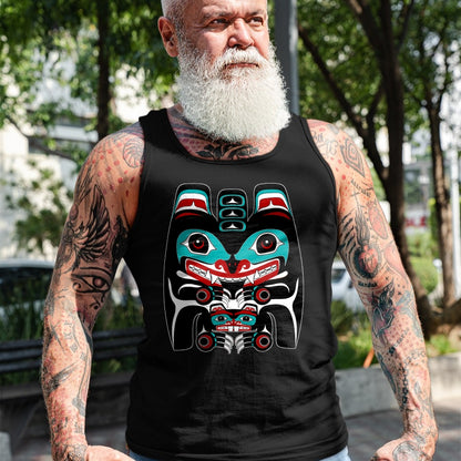 Native American T-Shirts, Vintage Native American Unisex T-Shirt/Hoodie/Sweatshirt HLT00 - Indigenous Alaska Native American Art Style Bear & Beaver T-Shirt