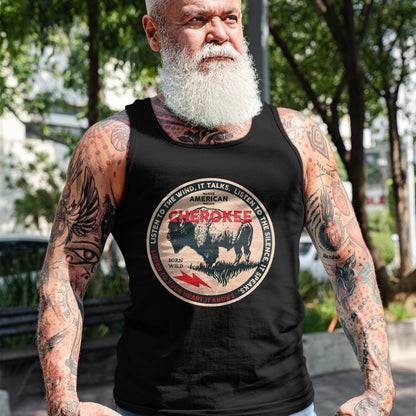 Native American T-Shirts, Vintage Native American Unisex T-Shirt/Hoodie/Sweatshirt HLT00 - American Flag - Cherokee Native American Indian Born Freedom Wild Buffalo T-Shirt (1)