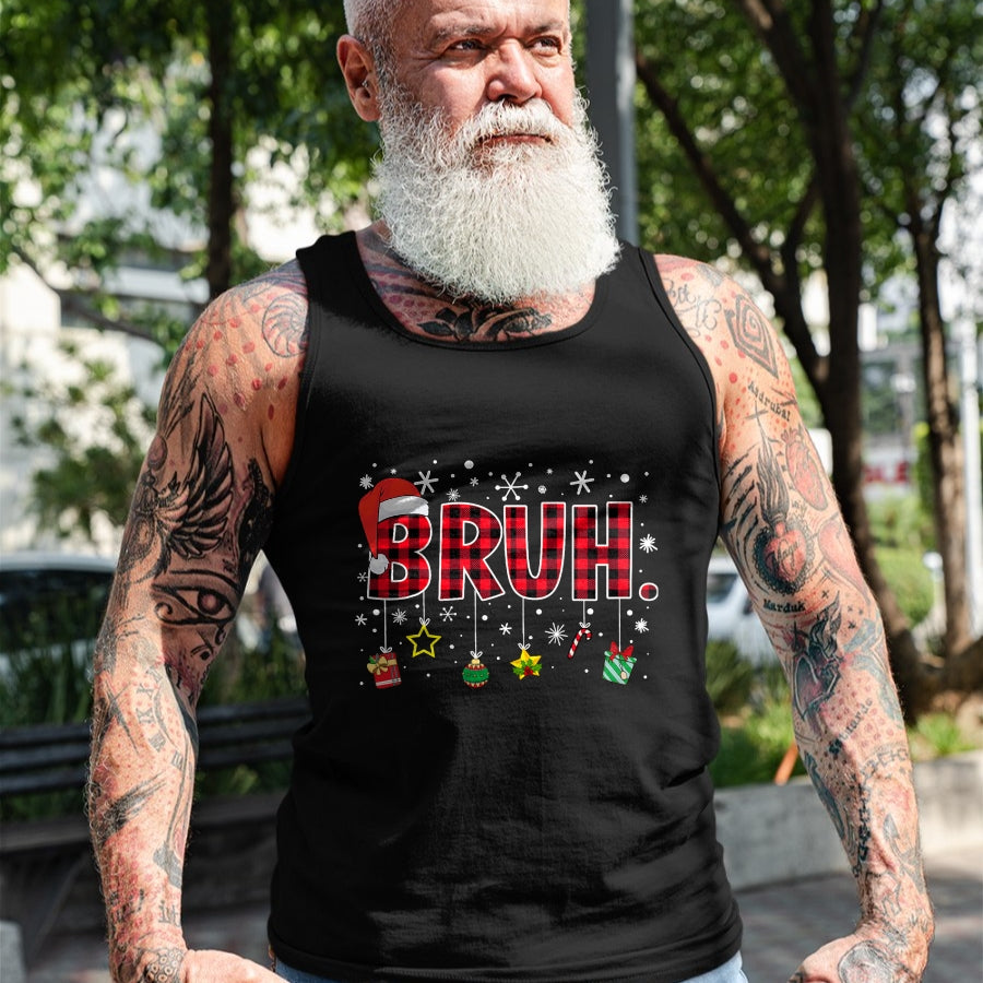 Bruh Funny Christmas Red Plaid Teens Boys Kids Xmas Pajamas T-Shirt - Christmas Unisex T-Shirt/Hoodie/Sweatshirt - HNDS00