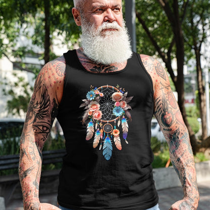 Native American T-Shirts, Vintage Native American Unisex T-Shirt/Hoodie/Sweatshirt HLT00 - American Flag - Boho Dream Catcher Native American Indian Indigenous Women T-Shirt (1)