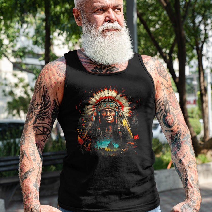 Native American T-Shirts, Vintage Native American Unisex T-Shirt/Hoodie/Sweatshirt HLT00 - Native American Chief Tribes Culture Sacred Sioux T-Shirt (1)