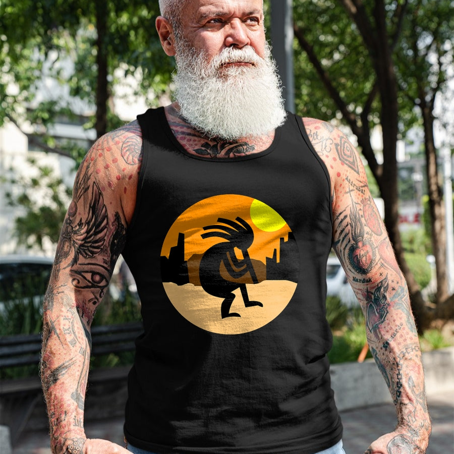Native American T-Shirts, Vintage Native American Unisex T-Shirt/Hoodie/Sweatshirt HLT00 - Kokopelli Native American Sunset T-Shirt T-Shirt