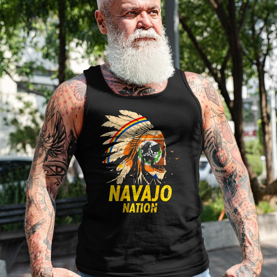 Native American T-Shirts, Vintage Native American Unisex T-Shirt/Hoodie/Sweatshirt HLT00 - American Flag - BACK PRINT Navajo-Nation Flag Native American T-Shirt (1)