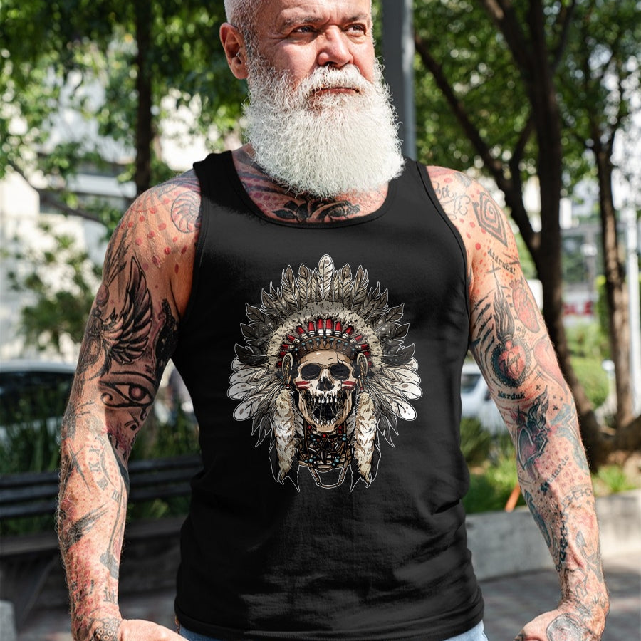 Native American T-Shirts, Vintage Native American Unisex T-Shirt/Hoodie/Sweatshirt HLT00 - American Flag - Chief Head Native American Indians Warbonnets Headdress T-Shirt (1)