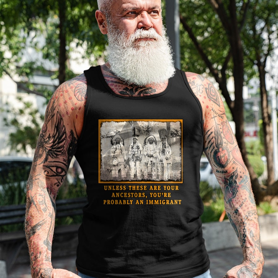 Native American T-Shirts, Vintage Native American Unisex T-Shirt/Hoodie/Sweatshirt HLT00 - NATIVE AMERICAN IMMIGRATION T-Shirt