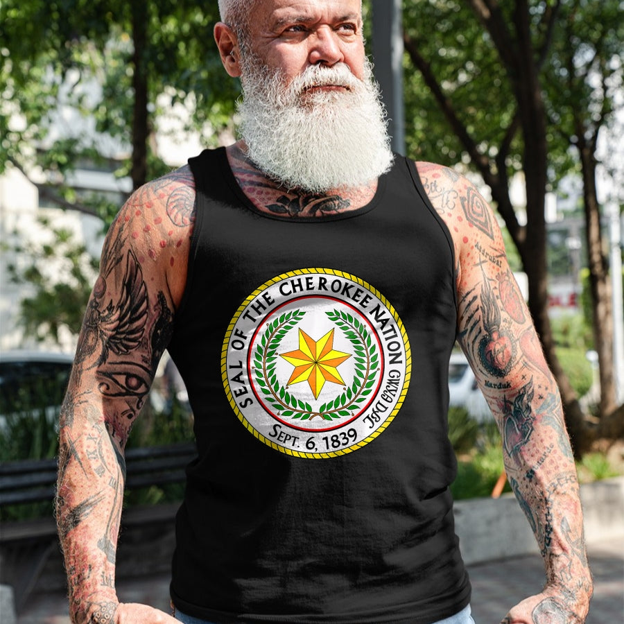 Native American T-Shirts, Vintage Native American Unisex T-Shirt/Hoodie/Sweatshirt HLT00 - Double Sided Seal of the Cherokee Nation Native American T-Shirt