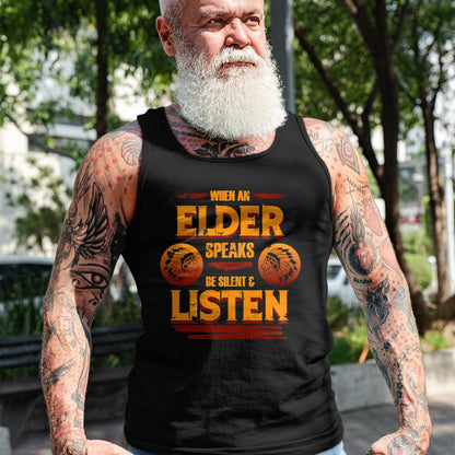 Native American T-Shirts, Vintage Native American Unisex T-Shirt/Hoodie/Sweatshirt HLT00 - American Flag - Be Silent And Listen To Elder Native American Day Graphic T-Shirt