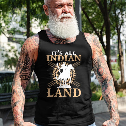 Native American T-Shirts, Vintage Native American Unisex T-Shirt/Hoodie/Sweatshirt HLT00 - Native American Tee It's All Indian Land Native Immigrants T-Shirt (1)