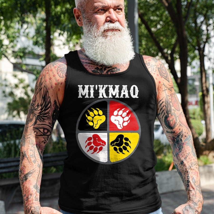 Native American T-Shirts, Vintage Native American Unisex T-Shirt/Hoodie/Sweatshirt HLT00 - Micmac Mi'kmaq Nation Native American Medicine Wheel T-Shirt