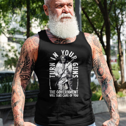Native American T-Shirts, Vintage Native American Unisex T-Shirt/Hoodie/Sweatshirt HLT00 - Native America Turn Your Guns Government Take Care Of You T-Shirt