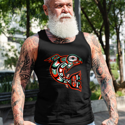 Native American T-Shirts, Vintage Native American Unisex T-Shirt/Hoodie/Sweatshirt HLT00 - Haida art, Native American Style, Salmon Totem T-Shirt