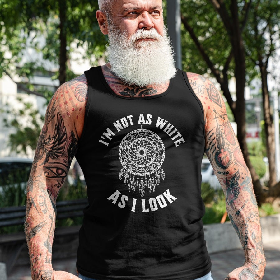 Native American T-Shirts, Vintage Native American Unisex T-Shirt/Hoodie/Sweatshirt HLT00 - I'm Not As White As I Look Native American Heritage Month T-Shirt (1)
