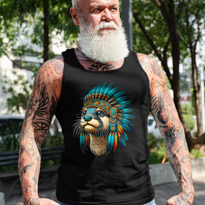 Native American T-Shirts, Vintage Native American Unisex T-Shirt/Hoodie/Sweatshirt HLT00 - Native Indian Otter Native American Indian Feathers T-Shirt (1)