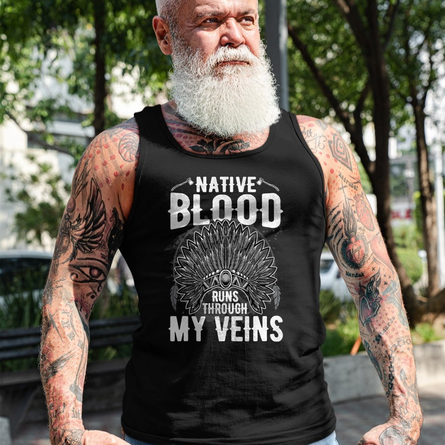 Native American T-Shirts, Vintage Native American Unisex T-Shirt/Hoodie/Sweatshirt HLT00 - Native American Blood Pride T-Shirt
