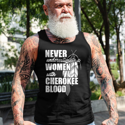 Native American T-Shirts, Vintage Native American Unisex T-Shirt/Hoodie/Sweatshirt HLT00 - American Flag - Cool Cherokee Blood Women Funny Native American Gift For Her T-Shirt (1)