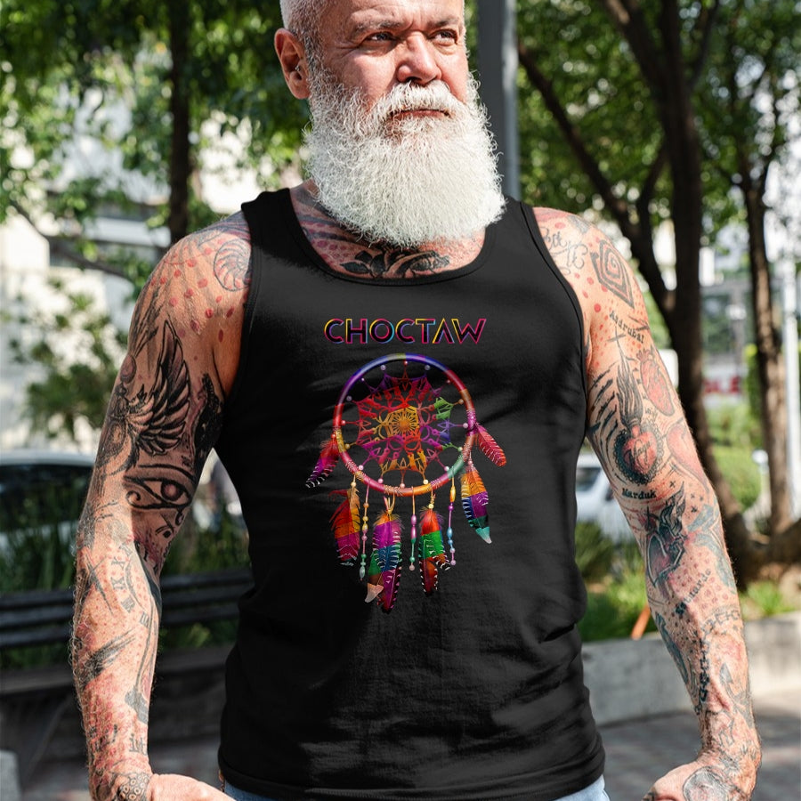 Native American T-Shirts, Vintage Native American Unisex T-Shirt/Hoodie/Sweatshirt HLT00 - American Flag - Choctaw Native American Indian Colorful Dreamcatcher Tribal T-Shirt