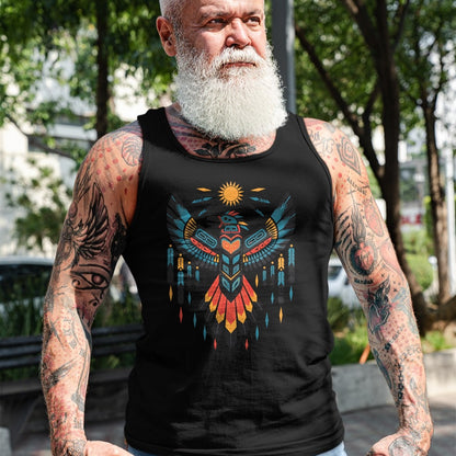 Native American T-Shirts, Vintage Native American Unisex T-Shirt/Hoodie/Sweatshirt HLT00 - North American Tribal Thunderbird Vibrant Geometric Design T-Shirt