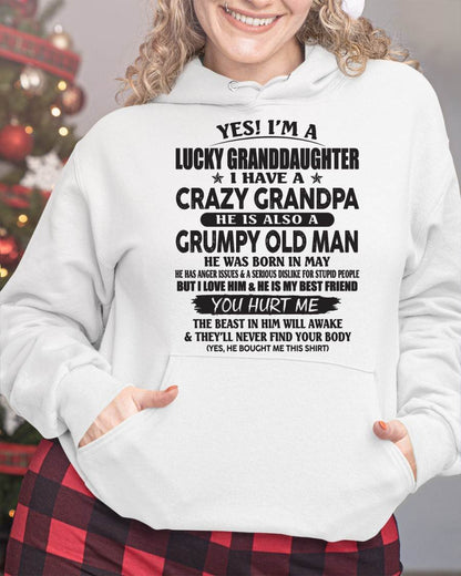 MAY - LUCKY GRANDDAUGHTER OF CRAZY GRANDPA - PERFECT GIFT FOR YOUR GRANDDAUGHTER FROM GRANDPA - DTSM05 (SKU10-150-05)