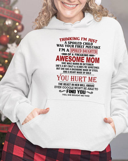 OCTOBER - TO MY DAUGHTER - SPOILED DAUGHTER - PERFECT GIFT FOR DAUGHTER - GIFT FROM MOM - EBIL10 (SKU10-151-10)