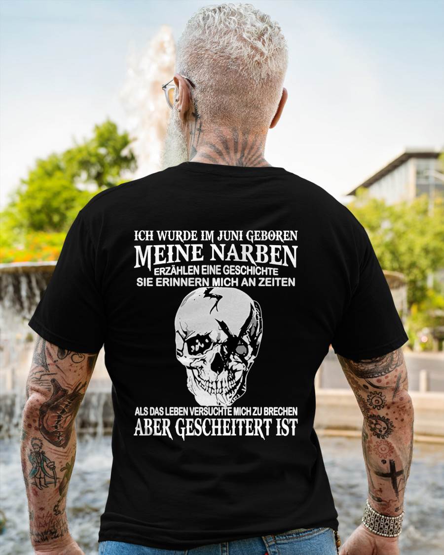 MEINE NARBEN ERZÄHLEN EINE GESCHICHTE - T-SHIRT FÜR HERREN - DONN06 (SKU2605-421-06)