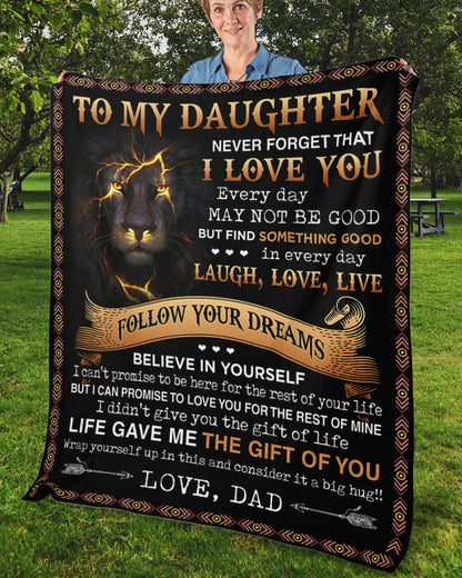 Special Gift For Your Daughter Blanket "Follow Your Dreams" - From Dad