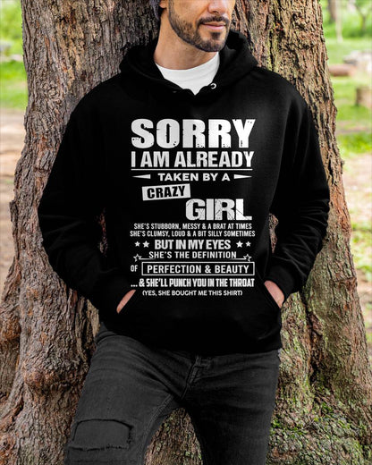 Sorry I Am Already Taken By A Crazy Girl – Gift For Your Boyfriend, Husband From Wife – DONN00 (SKU10-139-00)