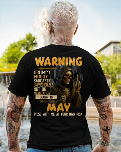 MAY - WARNING GRUMPY MOODY - BIRTHDAY T-SHIRT FOR MEN - EBIL05 (SKU26T-01-07-05)