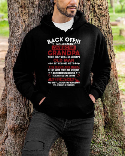 Back Off!!! I Have A Freaking Awesome Grandpa – Gift For Grandson And Granddaughter From Grandpa – DONN00 (SKU10-153-00)