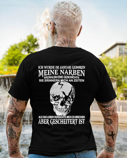 MEINE NARBEN ERZÄHLEN EINE GESCHICHTE - T-SHIRT FÜR HERREN - DONN01 (SKU2605-421-01)