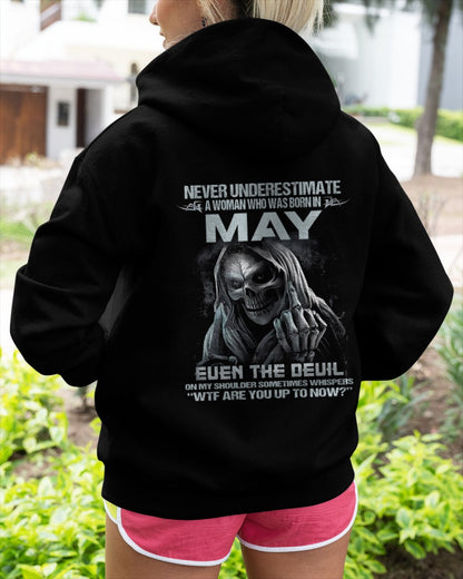 Never Underestimate A Woman Who Was Born In May – T-Shirt For Woman – DONN05 (SKU09-13-05)