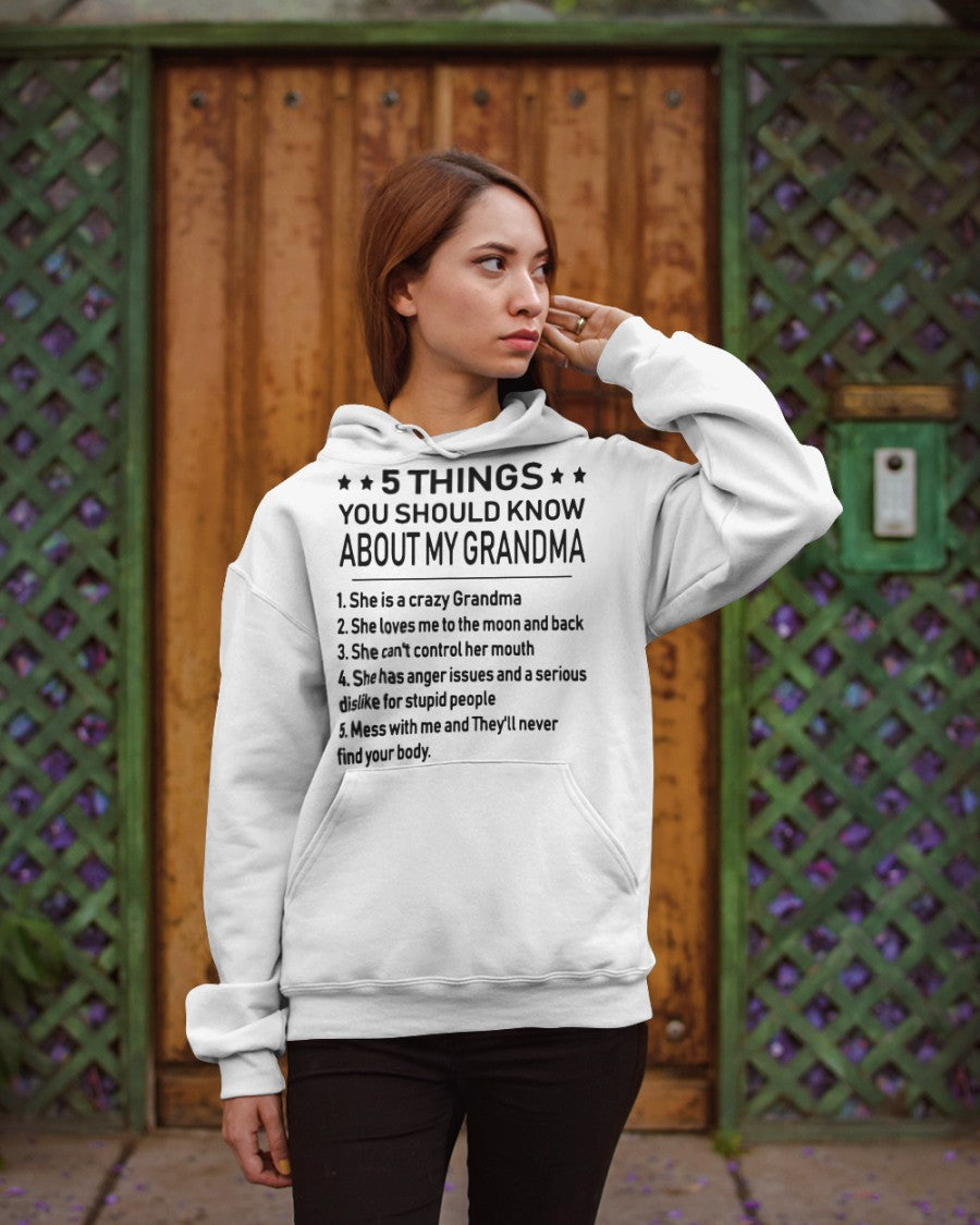 5 THINGS  YOU SHOULD KNOW ABOUT MY GRANDMA - Gift for granddaughter EBIL00 (SKU10-18)