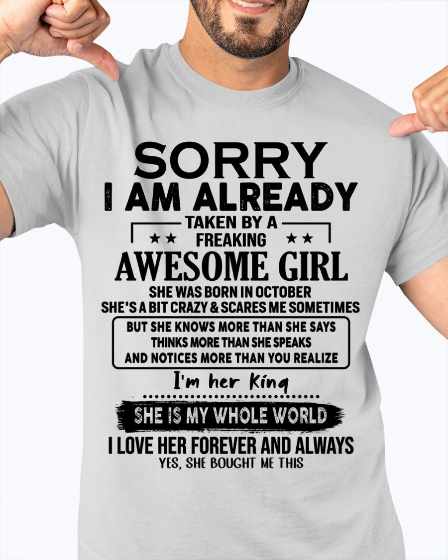 October - Awesome Girl born in October - Special gift for your boyfriend - From Wife EBIL10 (SKU.AT16)