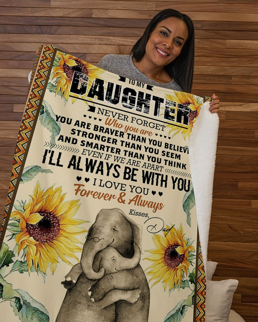 Elephant Blanket Love Your Dad Blanket - Gift For Daughter From Dad (SKUB06-65)