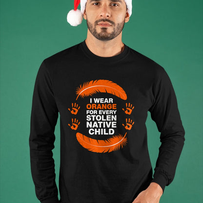 Native American T-Shirts, Vintage Native American Unisex T-Shirt/Hoodie/Sweatshirt HLT00 - American Flag - American I Wear Orange For Every Native Child Indian Pride T-Shirt