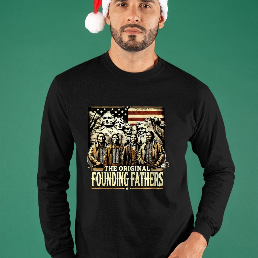 Native American T-Shirts, Vintage Native American Unisex T-Shirt/Hoodie/Sweatshirt HLT00 - The Original Founding Fathers Native American Indian Day T-Shirt