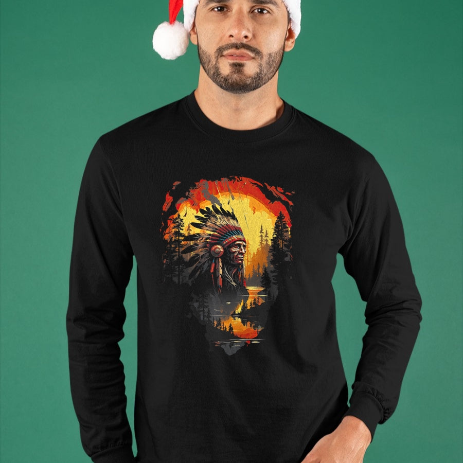 Native American T-Shirts, Vintage Native American Unisex T-Shirt/Hoodie/Sweatshirt HLT00 - Native American Heritage Chief T-Shirt (3)