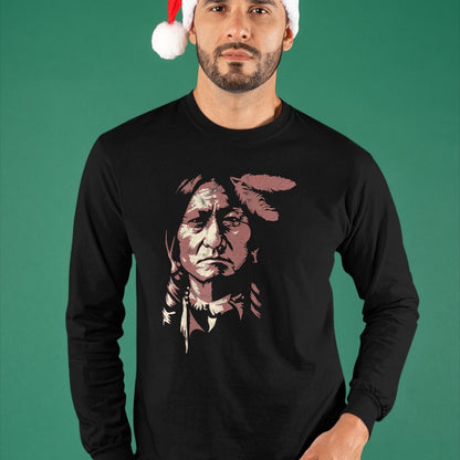 Native American T-Shirts, Vintage Native American Unisex T-Shirt/Hoodie/Sweatshirt HLT00 - Sitting Bull Native American Indian Chief Lakota Sioux Pride T-Shirt (1)