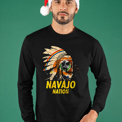 Native American T-Shirts, Vintage Native American Unisex T-Shirt/Hoodie/Sweatshirt HLT00 - American Flag - BACK PRINT Navajo-Nation Flag Native American T-Shirt (1)