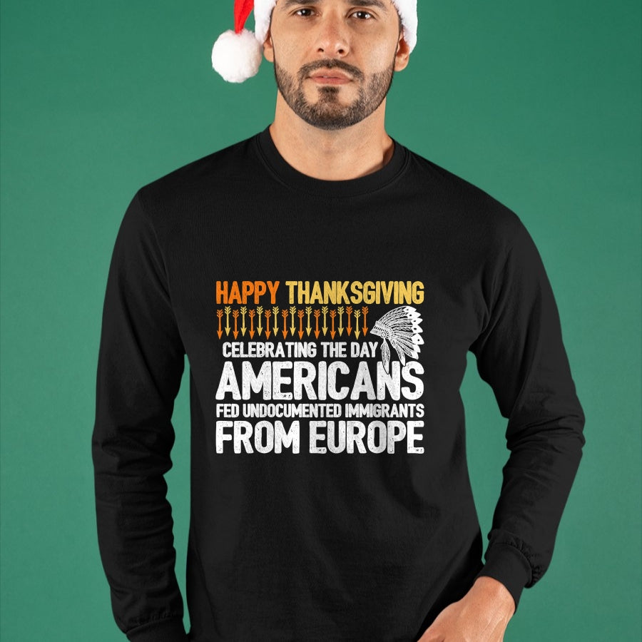 Native American T-Shirts, Vintage Native American Unisex T-Shirt/Hoodie/Sweatshirt HLT00 - Indigenous People Thanksgiving - American Immigrant T-Shirt