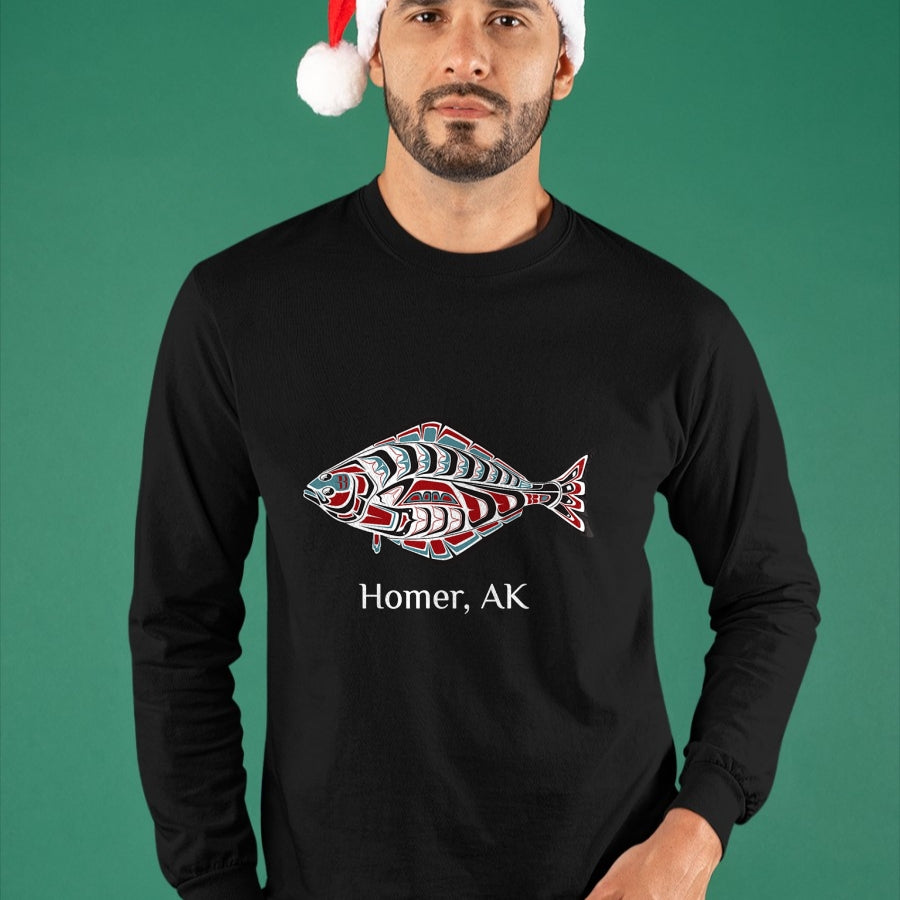 Native American T-Shirts, Vintage Native American Unisex T-Shirt/Hoodie/Sweatshirt HLT00 - Homer, Alaska Native American Halibut Fishermen Gift T-Shirt