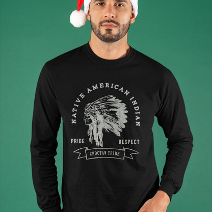 Native American T-Shirts, Vintage Native American Unisex T-Shirt/Hoodie/Sweatshirt HLT00 - American Flag - Choctaw Tribe Native American Indian Pride Respect T-Shirt (1)