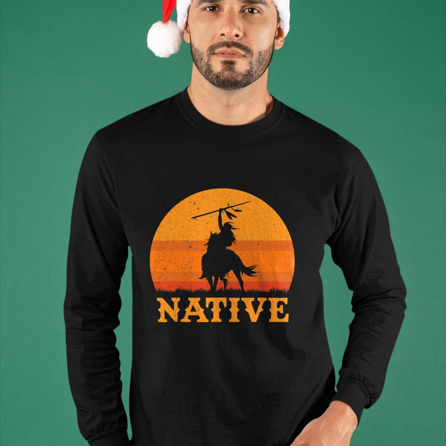 Native American T-Shirts, Vintage Native American Unisex T-Shirt/Hoodie/Sweatshirt HLT00 - Northwest Native American Knight Pride Mountain Warrior T-Shirt (1)