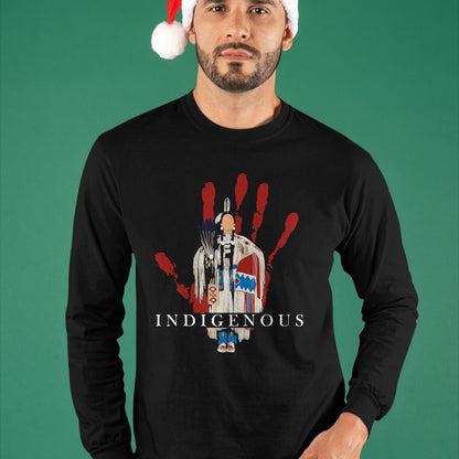 Native American T-Shirts, Vintage Native American Unisex T-Shirt/Hoodie/Sweatshirt HLT00 - Native American Indigenous Red Hand Indian Blood Themed T-Shirt (3)