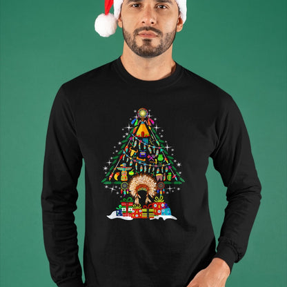 Native American T-Shirts, Vintage Native American Unisex T-Shirt/Hoodie/Sweatshirt HLT00 - American Flag - Christmas Tree Native American Tribe T-Shirt (1)