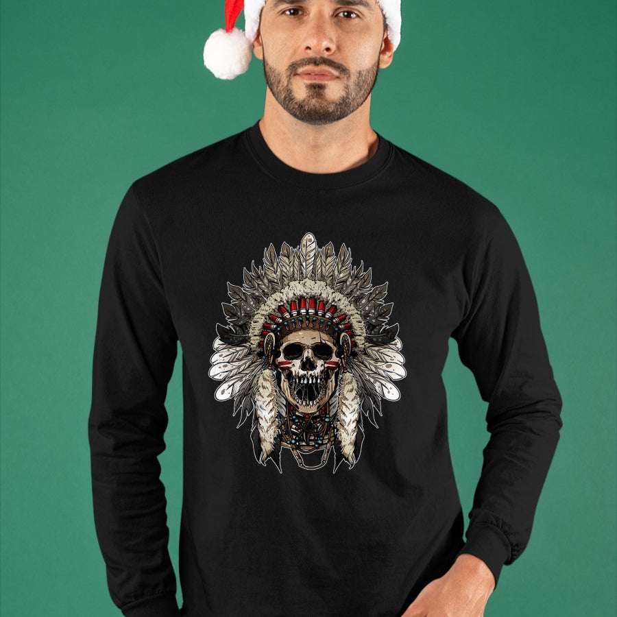 Native American T-Shirts, Vintage Native American Unisex T-Shirt/Hoodie/Sweatshirt HLT00 - American Flag - Chief Head Native American Indians Warbonnets Headdress T-Shirt (1)