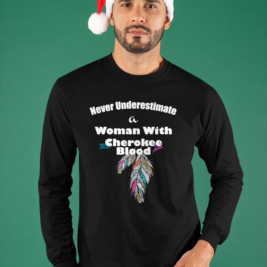 Native American T-Shirts, Vintage Native American Unisex T-Shirt/Hoodie/Sweatshirt HLT00 - American Flag - Cherokee Native American T-Shirt (1)